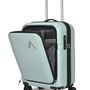 ARISTOCRAT Small Cabin Suitcase (55 cm) 8 Wheels - Orbit Hard Side Laptop Compartment Trolley Bag With Combination Lock - Green